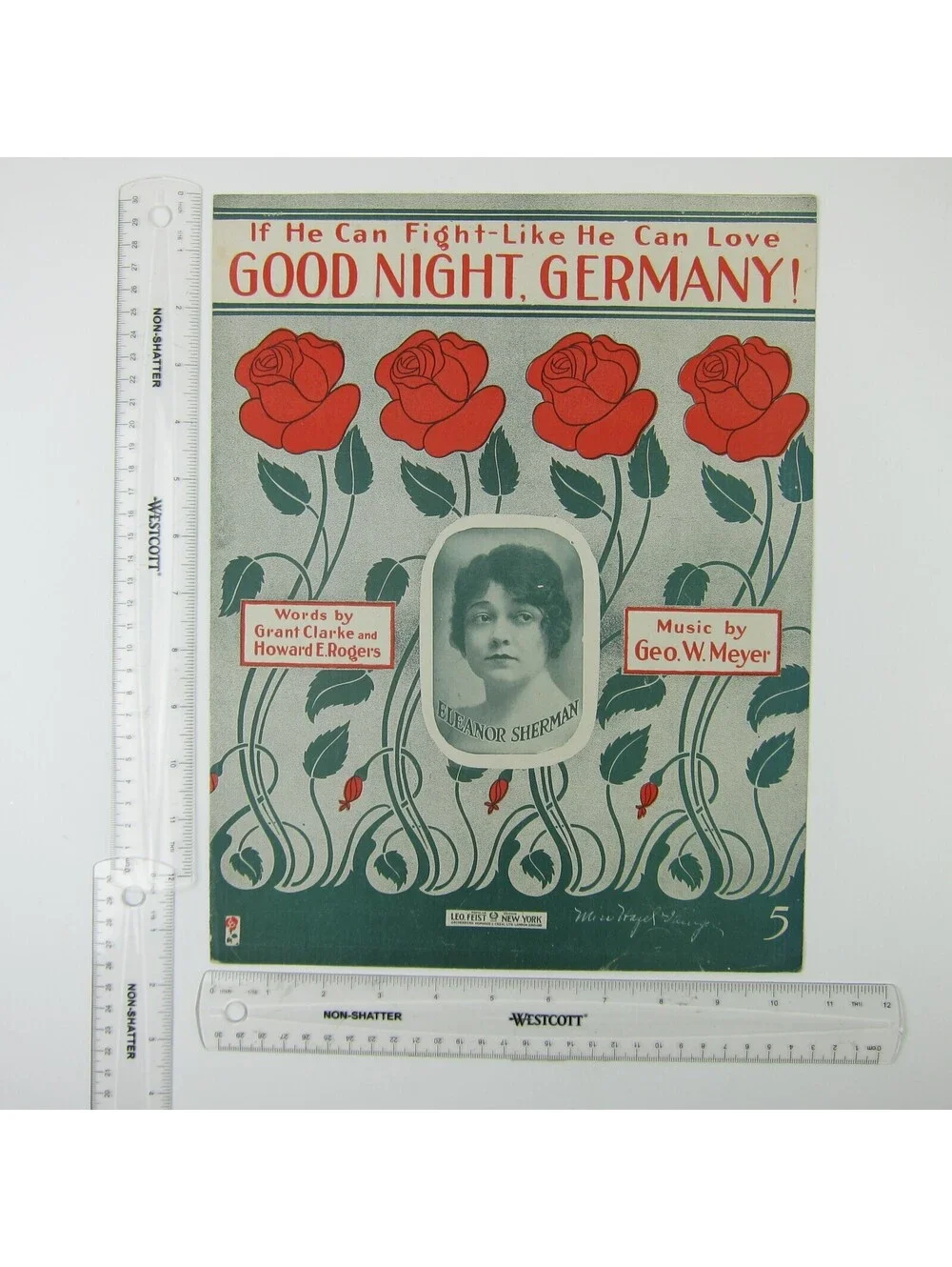 Sheet Music If He Can Fight Like He Can Love Good Night Germany WWI Antique 1918